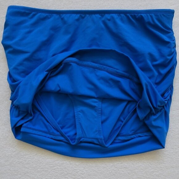 Jantzen Two Piece Swim Suit Women's Size 16 Blue Bandeau Top Swim Skirt - Picture 7 of 9